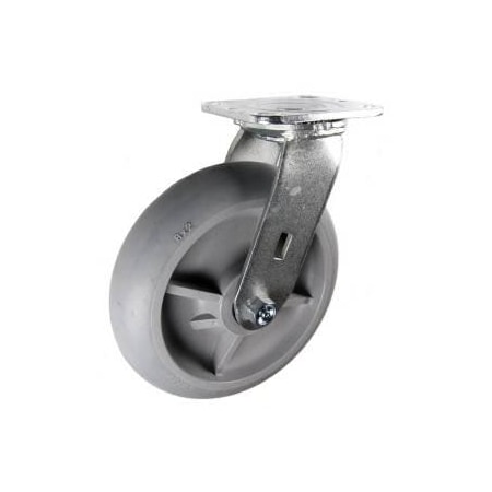 Mapp Caster 8"X2" Crowned Thrmplstc Rubber (TPR) Wheel Swvl Caster, 600 Lbs Cap 146PERC820S